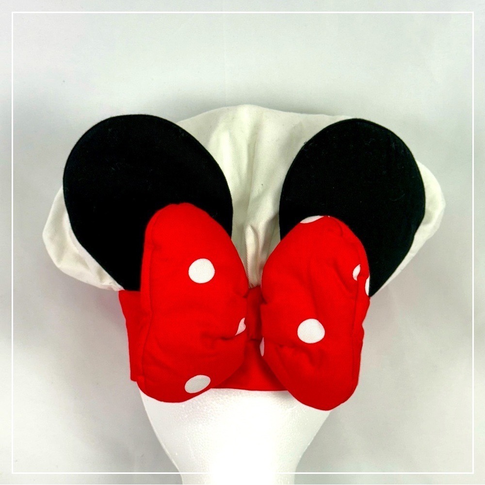 Disney Store Minnie Mouse Chef's Hat White with Black Ears and Red Polka Dot Bow